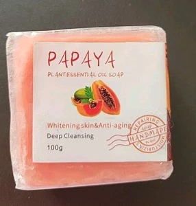 Papaya Face Soap Whitening & Anti-aging Deep Cleansing Plant Based Oil Soap 100g - Picture 1 of 6