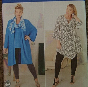 plus womens 18 20 22 24 W casual SUIT PATTERN Tunic top leggings coat/jacket top - Picture 1 of 3