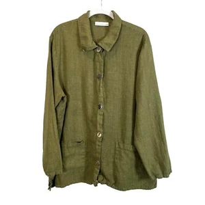 Chaqueta túnica verde de lino pesado Bryn Walker verde para mujer L - Imagen 1 de 10