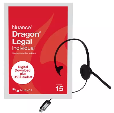 Nuance Dragon Legal Individual 15 - ESD with USB Headset, A509A-G00-15.0 - Image 1 of 3