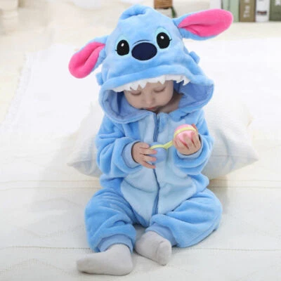 Kids Blue Stitch Warm Birthday Fancy Party Costume Coverall Outfit Unisex Pajama - Image 1 of 4