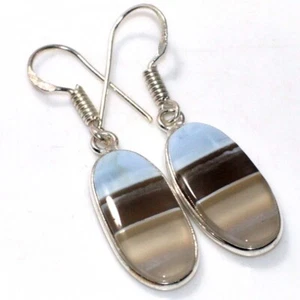 Owhyee Blue Opal 925 Silver Plated Earrings 1.6" Promise Gift for women GW - Imagen 1 de 3