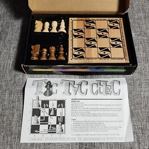 Tic Tac Chec Chess Learning Hardwood Classic Game 1995 Complete - Picture 1 of 8