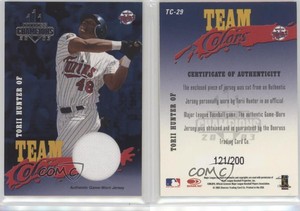 2003 Donruss Champions Team Colors Materials /200 Torii Hunter #TC-29