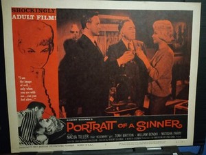 Lobby Card 1961 PORTRAIT OF A SINNER blonde bad girl Nadja Tiller seducing men