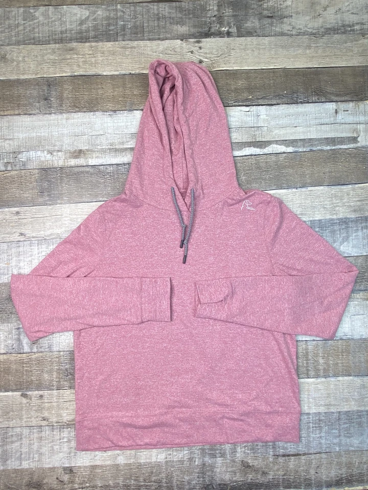 Rhoback 女式 Fusion Performance 连帽衫 M 码希瑟柔软弹力粉色 — 第 1/4 张图片