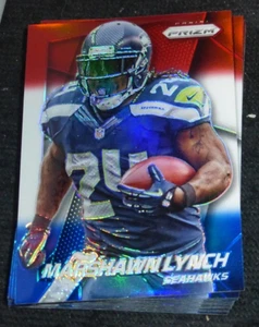2014 PANINI PRIZM FOOTBALL RED WHITE BLUE RWB REFRACTOR~ MARSHAWN LYNCH #80 - Picture 1 of 1