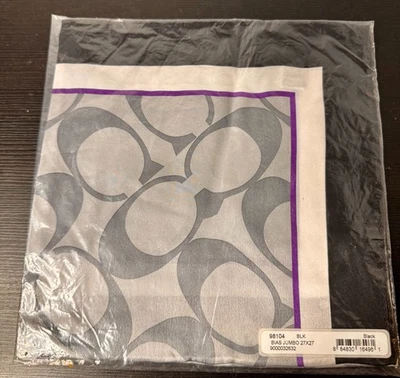 BUFANDA COACH NEGRA BIAS JUMBO 27 X 27 NUEVA CON ETIQUETAS Foto 1 de 3