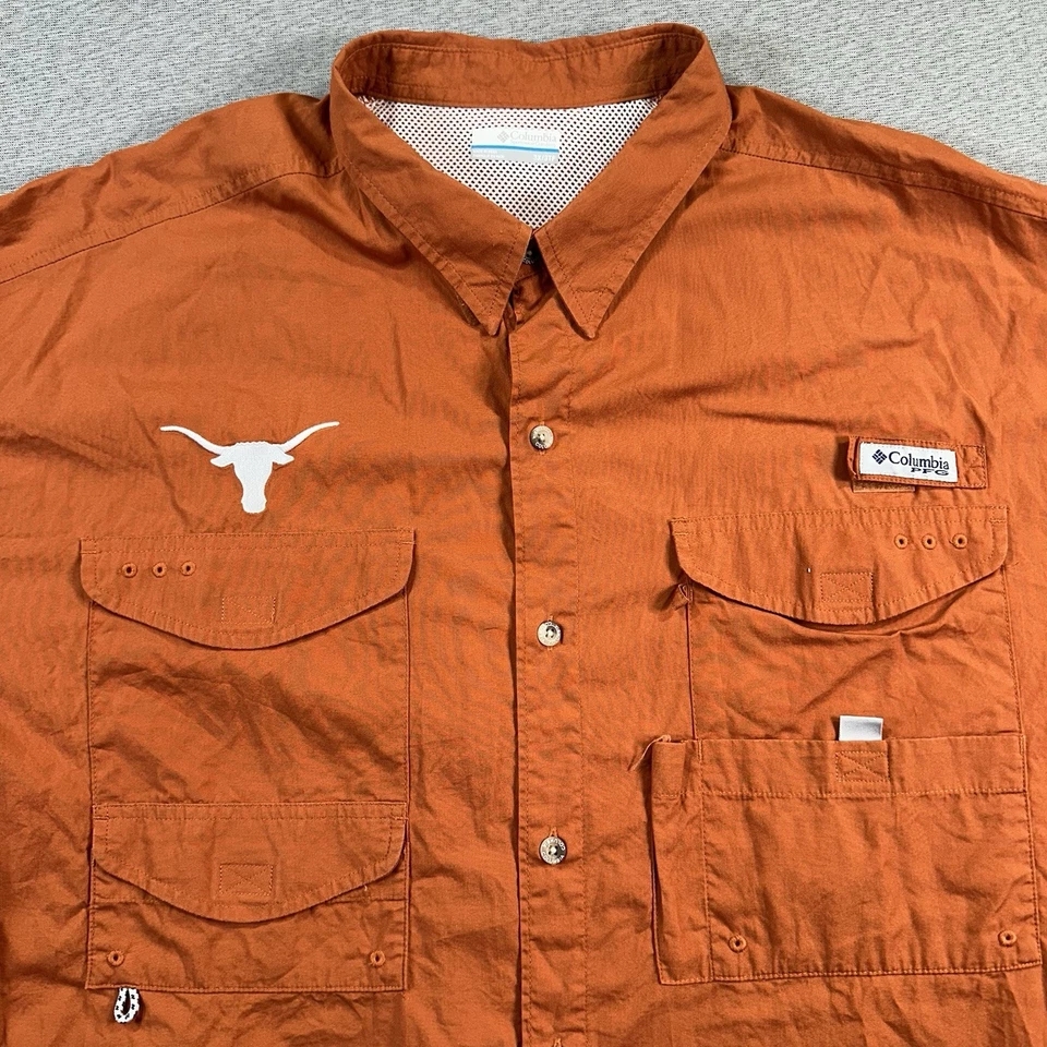 Texas Longhorns UT Columbia PFG Shirt Men’s 3XL Orange Vented Fishing Embroidery - Image 1 of 4