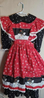 Vestido de Navidad Daisy Kingdom vintage, talla aproximada 7, hecho a mano Foto 1 de 4