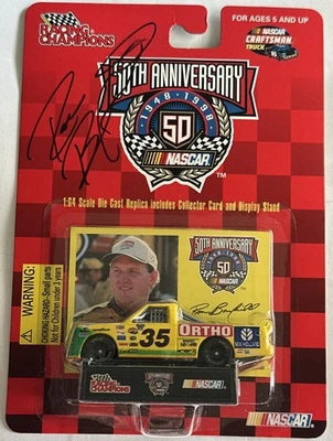 Гоночные чемпионы No35 Рон Барфилд Орто NASCAR 50-я годовщина подпись ремесленника - Изображение 1 из 4