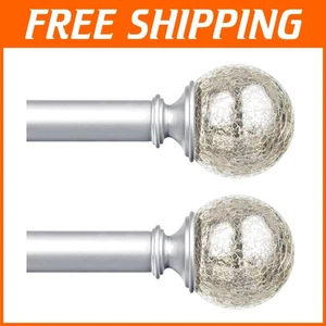 Stylish Adjustable Curtain Rods 2-Pack 32-86 Inch with Decorative Finial Details - Picture 1 of 8