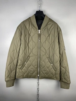 Allsaints Mens Nylon Green Black Reversible Casual Caldy Bomber Jacket Size XL - Image 1 of 4