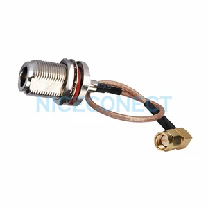 Cable coaxial tipo N hembra Jack macho a SMA macho ángulo recto coleta RG316 - Imagen 1 de 3