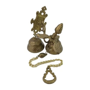 Door Bell Chimes Vintage Solid Brass Entryway Country Store Bells - Picture 1 of 6
