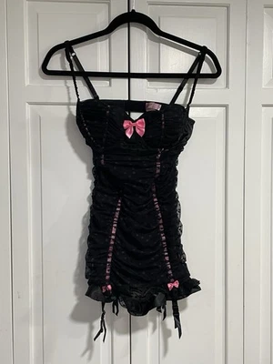 Victoria's Secret SEXY LITTLE THINGS Pink And Black Lingerie Garters 36C New NWT - Image 1 of 4