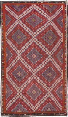 Alfombra Kilim tradicional tejida a mano vintage 6'5" x 11'2" alfombra de lana oriental Foto 1 de 2