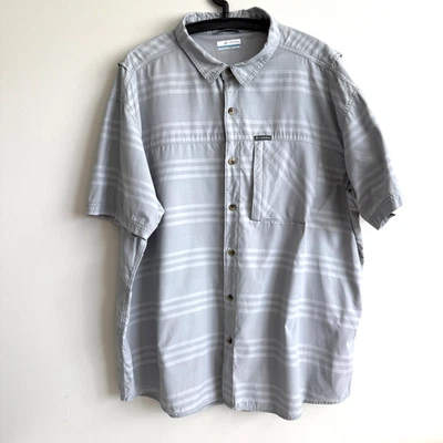 Columbia Mens XXL Button Down Short Sleeve Shirt Blue/Gray Casual Leisure Office - Image 1 of 4