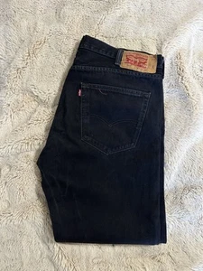 Pantalones de mezclilla rectos Levi 501 para hombre talla 40X30 ajuste original botón mosca negro lavado - Imagen 1 de 8
