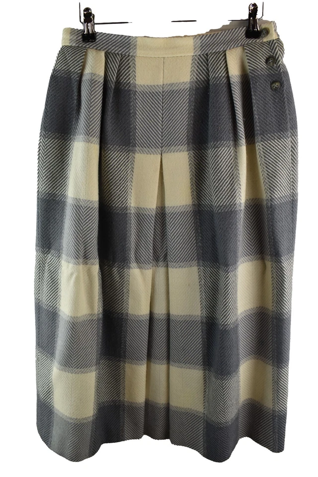 JAEGER Grey Checked Skirt size Uk 14 Womens 100% Wool Casual Outdoors Outerwear - Image 1 of 4