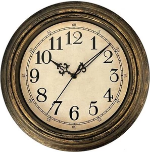 10Inch Retro Wall Clock Silent Non-Ticking Decorative Wall Clock for Living Room - Picture 1 of 3