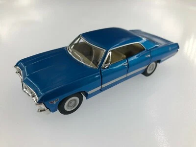 5" Kinsmart Chevy 1967 Chevrolet Impala Diecast Model Toy Car 1:43 Blue - Image 1 of 2