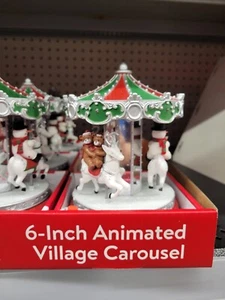New Animated  Amusement Park Village  Carousel Musical LED Lights Holiday - Picture 1 of 2