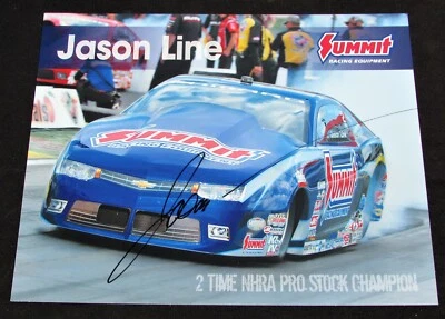 Jason Line Summit Racing Equipment Pro Stock NHRA Autographed HANDOUT/POSTCARD - Image 1 of 2
