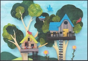 POSTCARD * KID'S ART: COMMUNITY FOUNDATION * TREEHOUSE * Canada 2022 - Imagen 1 de 2