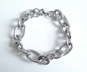 NUEVO Acero Inoxidable Bulento Eslabón de Cadena Pulsera Destacada Joyería - Imagen 1 de 2