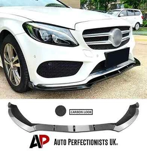 Mercedes C Class AMG Line C43 Carbon Fibre Front Splitter Spoiler Lip W205 C205 - Picture 1 of 9
