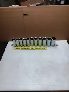 snap on deep socket 1/2 Drive SM22-SM 11pc Metric 12 Point Etching - Foto 1 di 20