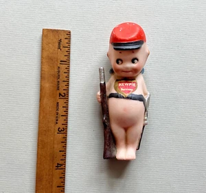 Antique signed Rose O'Neill bisque soldier Kewpie doll, Germany, w/label, 1910s - Picture 1 of 10