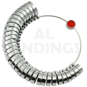 Anillo de boda banda ancha 6 mm 32 piezas a-z + 6 Reino Unido calibre de dedo anillo tamaño artesanía - Imagen 1 de 3