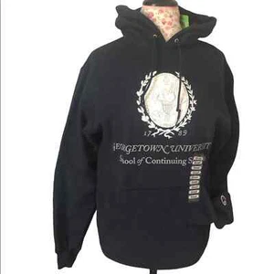 Georgetown University Champion Hooded Pullover Sz S - Picture 1 of 8
