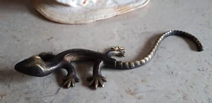 Gecko aus Bronze  Skulptur Reptilien Tier Kunst Handarbeit Bali Unikat - Bild 1 von 6