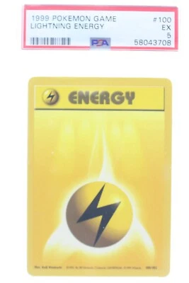 PSA 5 EXCELLENT 1999 Pokémon Game #100 Lightning Energy !!! - Image 1 of 4