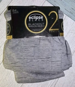 NEW Eclipse Black Out Reduce Noise Grommet Grey/Black 37x84 Each Panel Set Of 2 - Picture 1 of 7