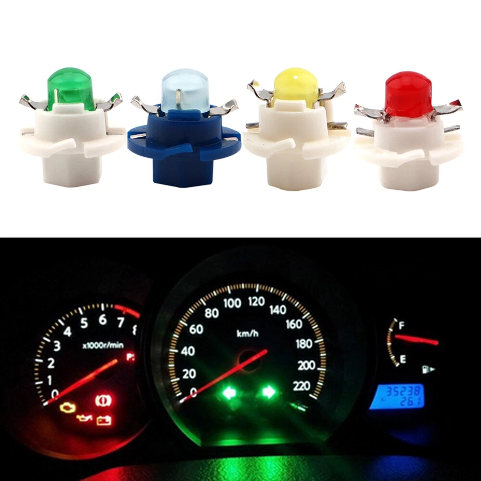 100Pcs T5 B8.4D COB 1-SMD LED Instrument Panel Lights Wedge Car Dashboard Bulb  - Image 1 of 4
