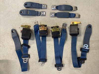 Juego de cinturón de seguridad azul real Ford Mustang 1990-93 de fábrica hatchback muesca cupé Foto 1 de 4