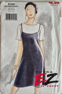VOGUE PATTERN 9188 DRESSES EZ MISSES SIZES 14 16 18 UNCUT VINTAGE 1995 FF - Picture 1 of 2