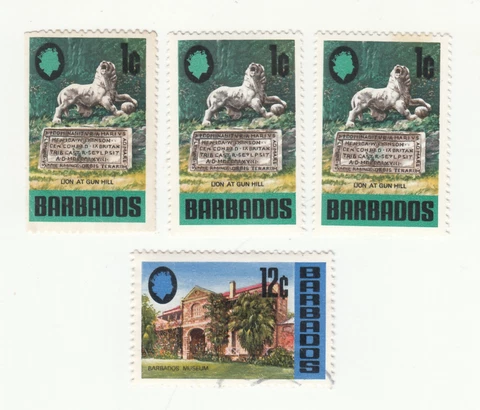 BARBADOS 1970. Lion at Gun Hill and Barbados Museum. SC# 328 and 336. MNH & Used Cover