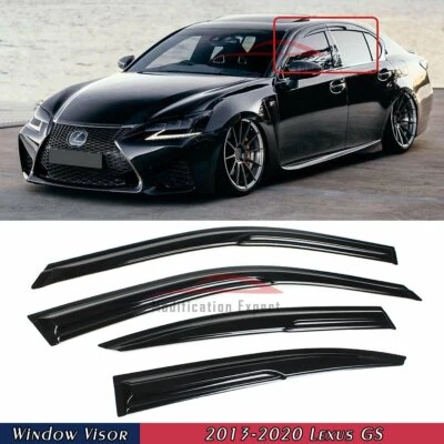 For 2013-2020 Lexus GS F GS350 GS450h JDM Mugen Style Window Visors Rain Guards - Image 1 of 4