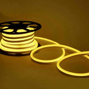220V Yellow LED Flex Neon Rope Light Party Bar Garden DIY Signs Decor Outdoor  - Picture 1 of 9