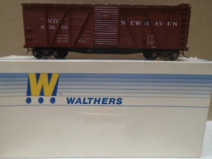 WALTHERS #932-2273 HO SCALE 40' DS WOOD BOX CAR W/ARA STEEL ENDS NEW HAVEN RR - Picture 1 of 7