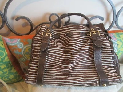 BOLSO DE MANO UNISA CUERO Y PELO DE PONY 🎊 16 "x 12" BRASIL Foto 1 de 4