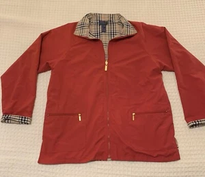 KORET Country Club Lightweight Full Zip Reversible Light Red & Plaid Jacket Med - Picture 1 of 8