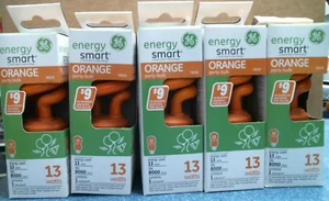 GE Energy Smart Orange Party Light Bulb LOT OF 5  (78958)  FS - Picture 1 of 6