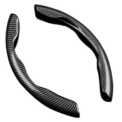Car Steering Wheel Booster Cover Non Slip Interior Accessories Carbon Fiber Look - Image 1 of 4