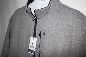 IZOD PERFORM GREY W/BLACK TRIM FULL ZIP SHAKER FLEECE JACKET SZ: 4XL 4X NWT - Picture 1 of 4